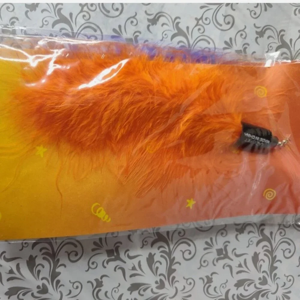 Lot of 3 Lazy Pet Interactive Tail Tease Cat Toy Purple, Orange, & Yellow C11